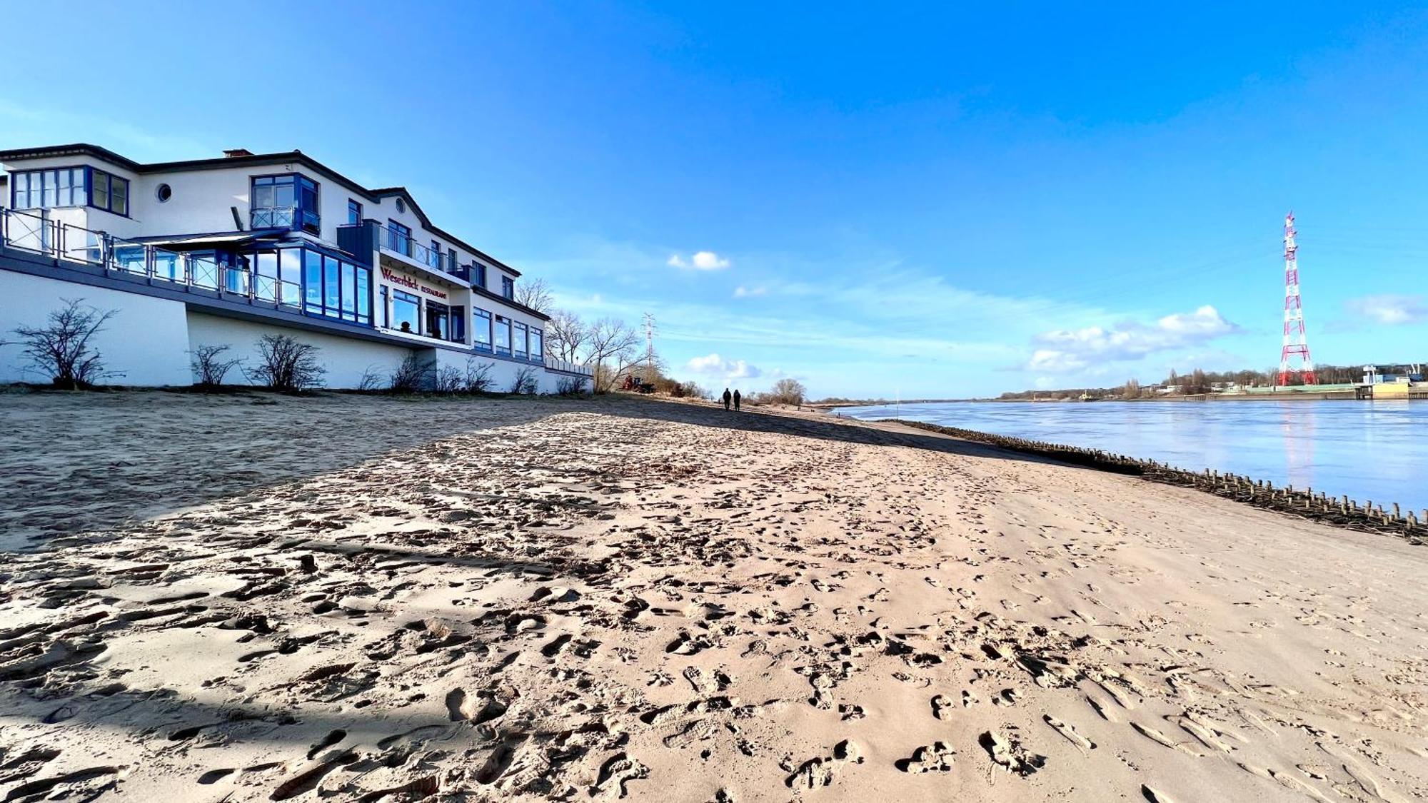 Gaestehaus Weserblick Am Weser-Sandstrand Berne Екстер'єр фото